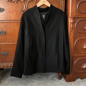 VINTAGE Eileen Fisher Textured Stand Up Collar Black Blazer size 1X
